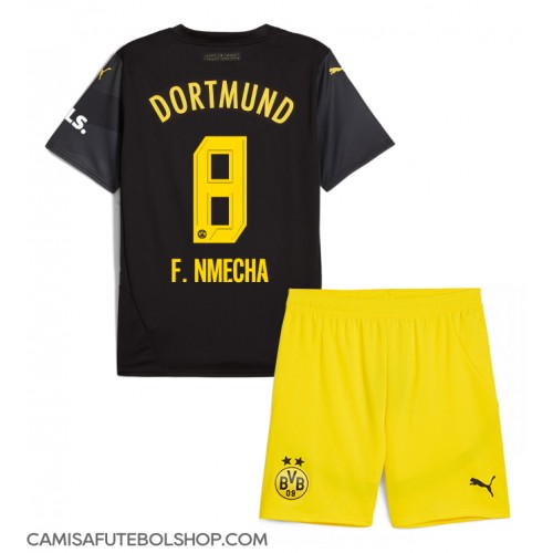 Camisa de time de futebol Borussia Dortmund Felix Nmecha #8 Replicas 2º Equipamento Infantil 2024-25 Manga Curta (+ Calças curtas)